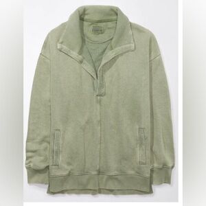 American Eagle AE Seriously Lived In Oversized Big Hug Collared Sweatshirt